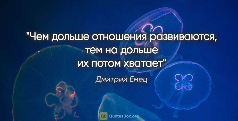 Дмитрий Емец цитата: "Чем дольше отношения развиваются, тем на дольше их потом хватает"