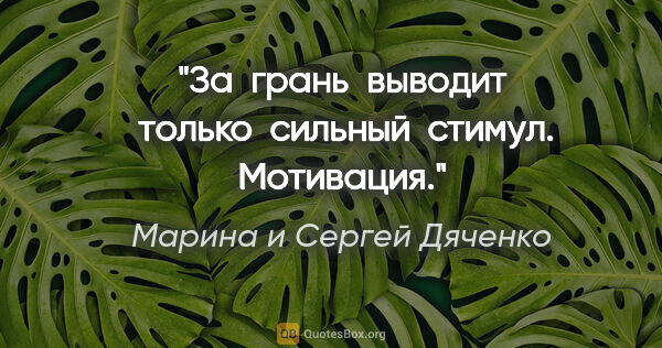 Марина и Сергей Дяченко цитата: "За  грань  выводит  только  сильный  стимул. Мотивация."