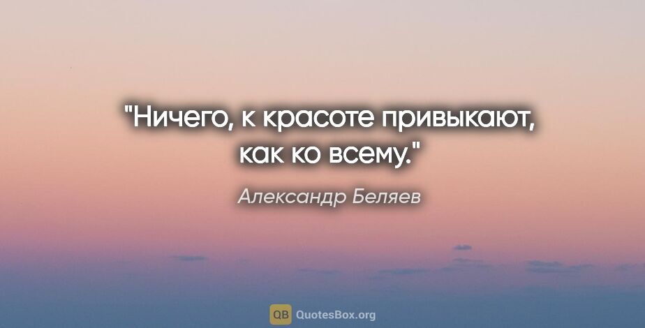 Александр Беляев цитата: "Ничего, к красоте привыкают, как ко всему."