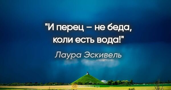 Лаура Эскивель цитата: "И перец – не беда, коли есть вода!"