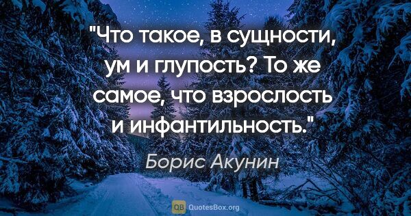 Борис Акунин цитата: "Что такое, в сущности, «ум» и «глупость»? То же самое, что..."