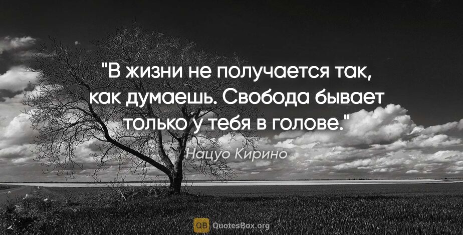 Нацуо Кирино цитата: "«В жизни не получается так, как думаешь. Свобода бывает только..."