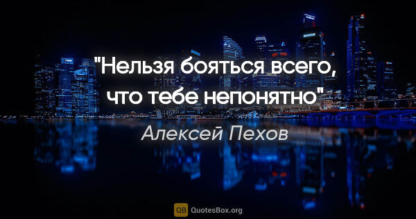 Алексей Пехов цитата: "Нельзя бояться всего, что тебе непонятно"