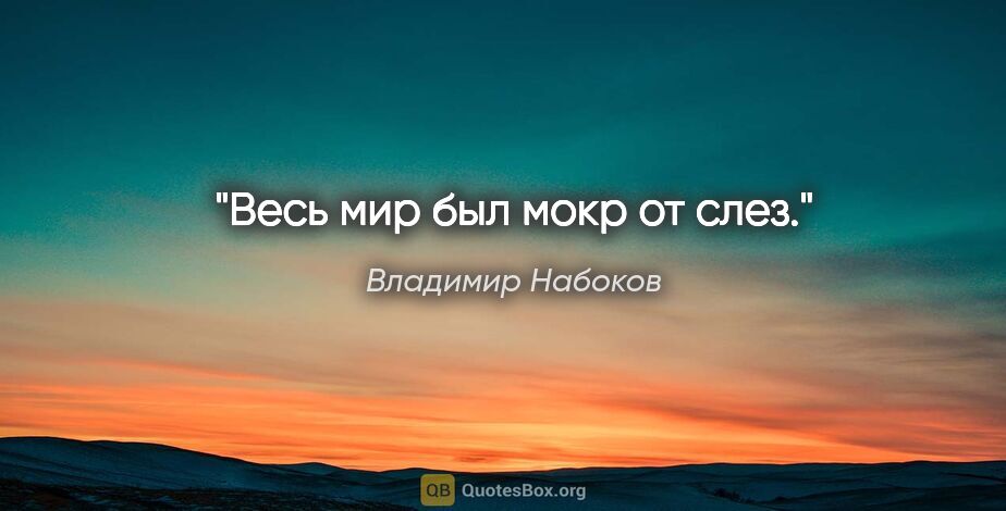 Владимир Набоков цитата: "Весь мир был мокр от слез."