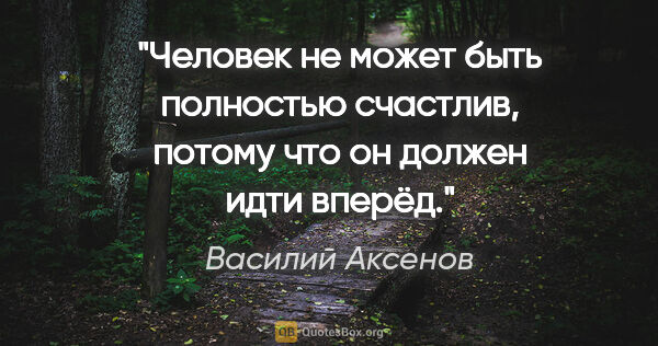 Василий Аксенов цитата: "Человек не может быть полностью счастлив, потому что он должен..."