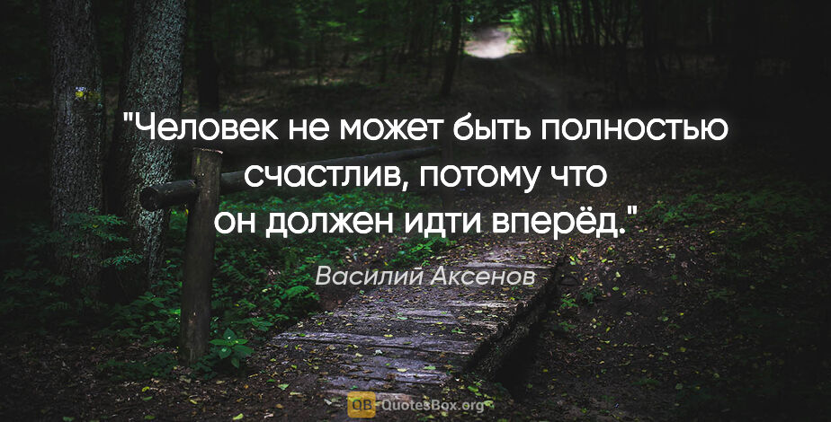 Василий Аксенов цитата: "Человек не может быть полностью счастлив, потому что он должен..."