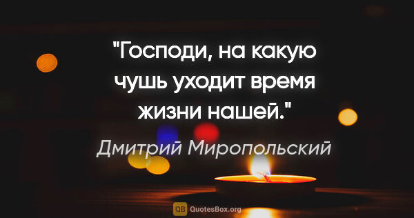 Дмитрий Миропольский цитата: "Господи, на какую чушь уходит время жизни нашей."