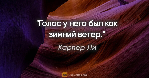 Харпер Ли цитата: "Голос у него был как зимний ветер."