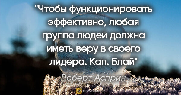 Роберт Асприн цитата: "Чтобы функционировать эффективно, любая группа людей должна..."