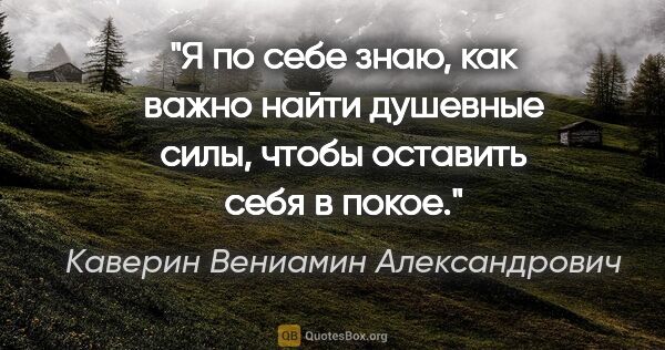 Каверин Вениамин Александрович цитата: "Я по себе знаю, как важно найти душевные силы, чтобы оставить..."