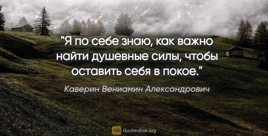 Каверин Вениамин Александрович цитата: "Я по себе знаю, как важно найти душевные силы, чтобы оставить..."