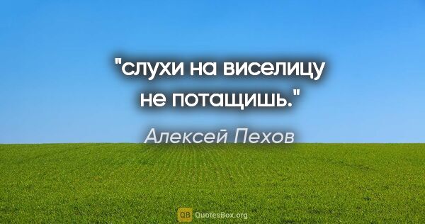 Алексей Пехов цитата: "слухи на виселицу не потащишь."