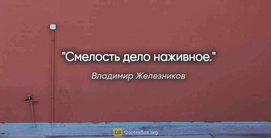 Владимир Железников цитата: "Смелость дело наживное."