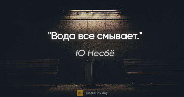 Ю Несбё цитата: "Вода все смывает."