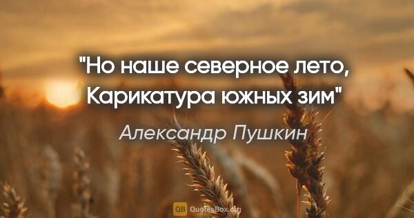 Александр Пушкин цитата: "Но наше северное лето,

Карикатура южных зим"