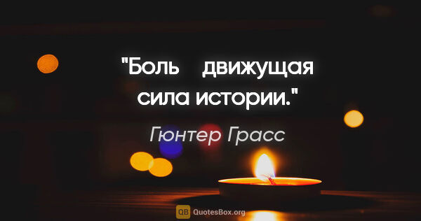 Гюнтер Грасс цитата: "Боль ‒ движущая сила истории."