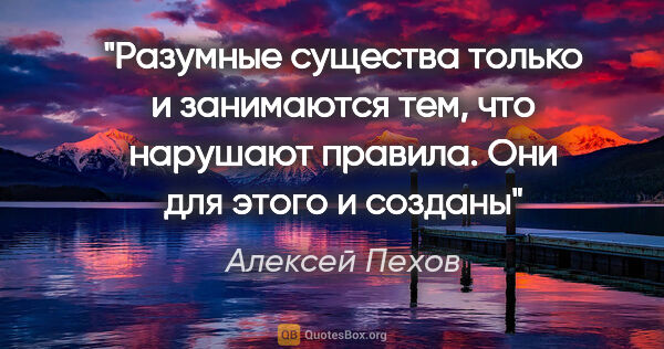 Алексей Пехов цитата: "Разумные существа только и занимаются тем, что нарушают..."