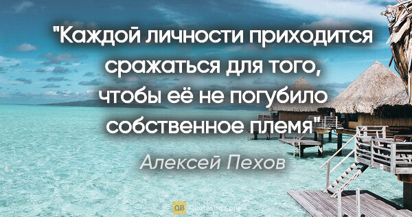 Алексей Пехов цитата: "Каждой личности приходится сражаться для того, чтобы её не..."
