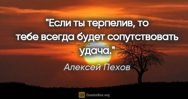 Алексей Пехов цитата: "Если ты терпелив, то тебе всегда будет сопутствовать удача."