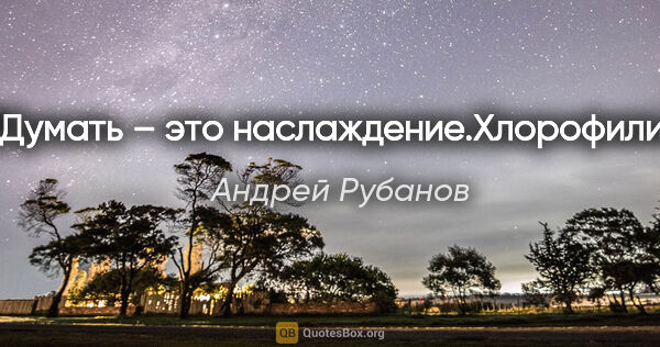 Андрей Рубанов цитата: "Думать – это наслаждение."Хлорофилия""