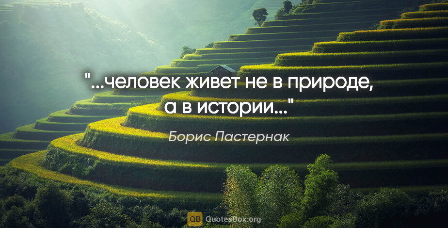 Борис Пастернак цитата: "...человек живет не в природе, а в истории..."