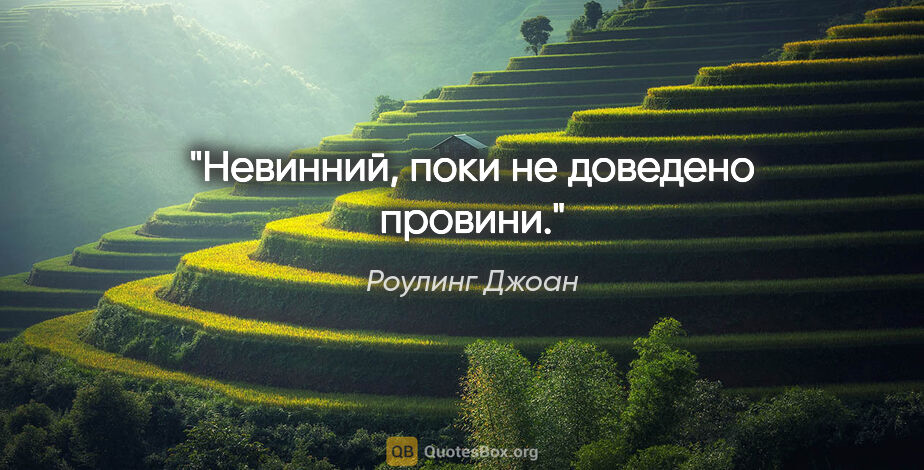 Роулинг Джоан цитата: "Невинний, поки не доведено провини."