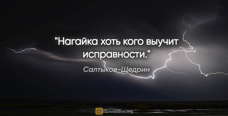 Салтыков-Щедрин цитата: "Нагайка хоть кого выучит исправности."