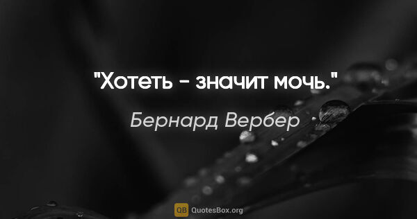 Бернард Вербер цитата: "Хотеть - значит мочь."