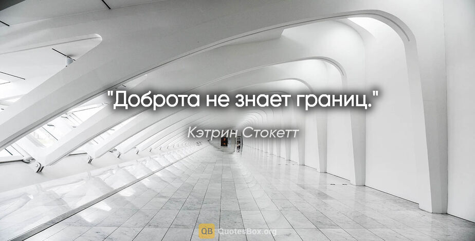 Кэтрин Стокетт цитата: "Доброта не знает границ."