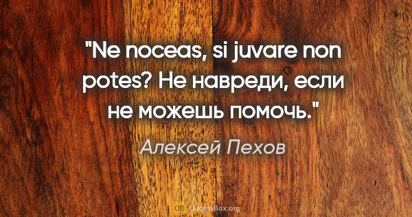 Алексей Пехов цитата: "«Ne noceas, si juvare non potes»? Не навреди, если не можешь..."
