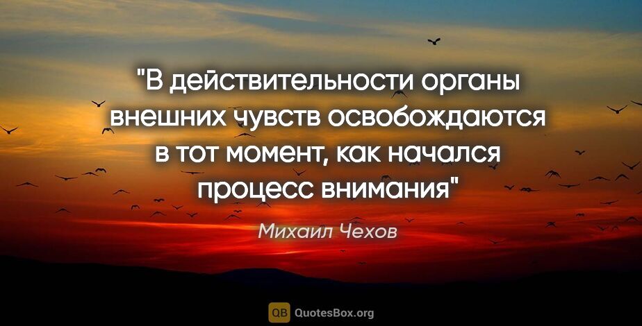 Михаил Чехов цитата: "В действительности органы внешних чувств освобождаются в тот..."
