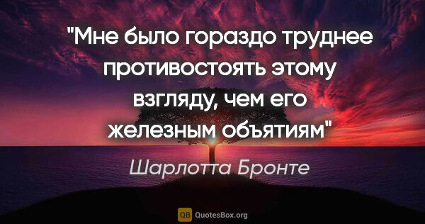 Шарлотта Бронте цитата: "Мне было гораздо труднее противостоять этому взгляду, чем его..."