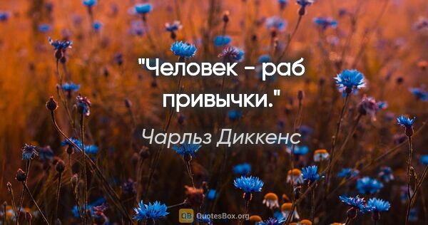 Чарльз Диккенс цитата: "Человек - раб привычки."