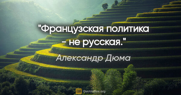 Александр Дюма цитата: "Французская политика - не русская."