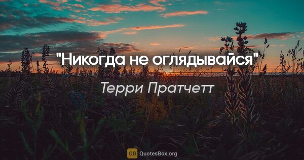 Терри Пратчетт цитата: "Никогда не оглядывайся"