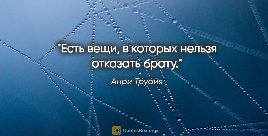 Анри Труайя цитата: "Есть вещи, в которых нельзя отказать брату."