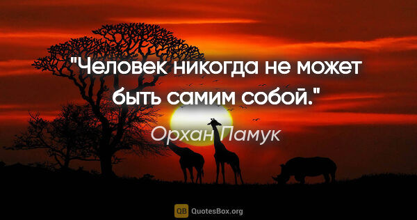 Орхан Памук цитата: "Человек никогда не может быть самим собой."