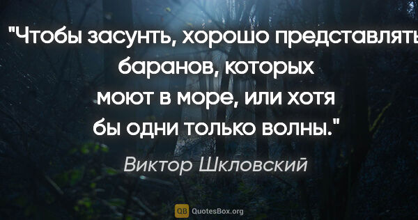 Виктор Шкловский цитата: "Чтобы засунть, хорошо представлять баранов, которых моют в..."