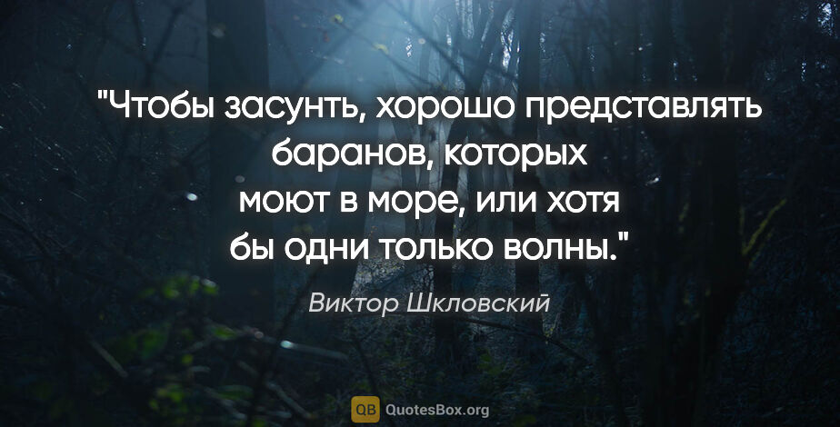 Виктор Шкловский цитата: "Чтобы засунть, хорошо представлять баранов, которых моют в..."