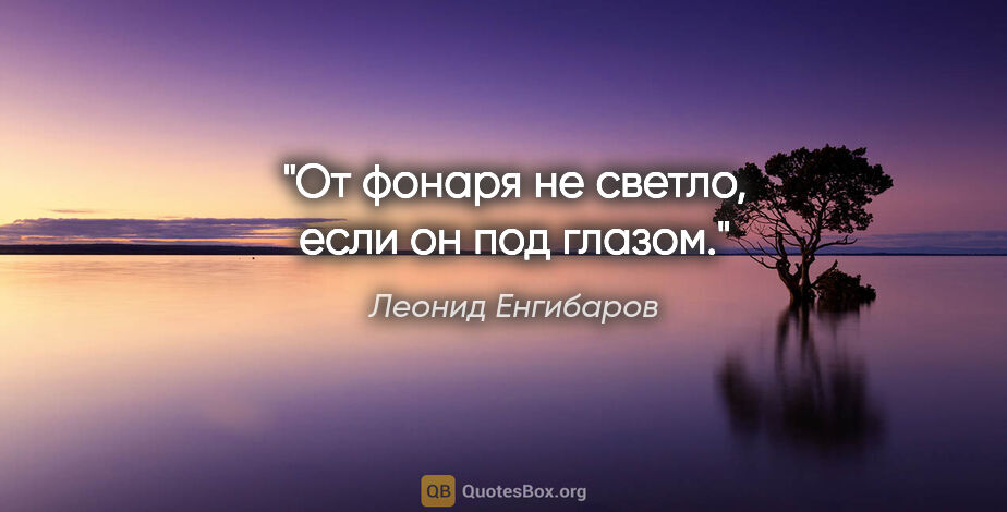 Леонид Енгибаров цитата: "От фонаря не светло, если он под глазом."