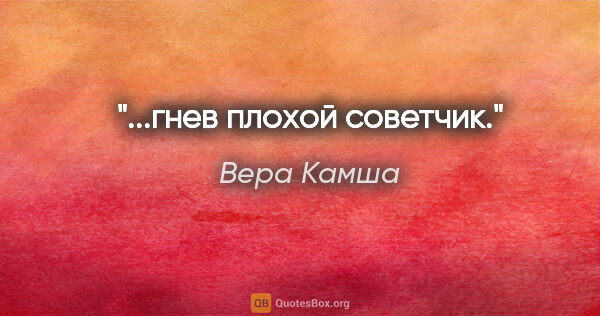 Вера Камша цитата: "...гнев плохой советчик."