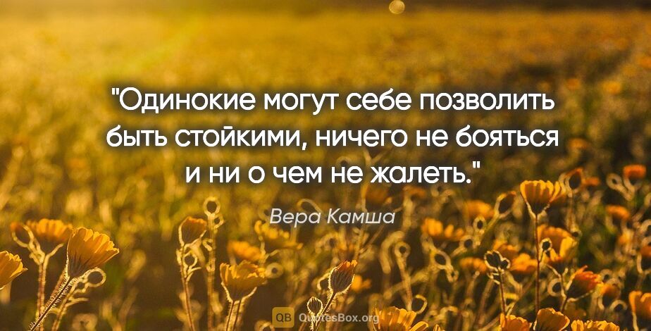 Вера Камша цитата: "Одинокие могут себе позволить быть стойкими, ничего не бояться..."