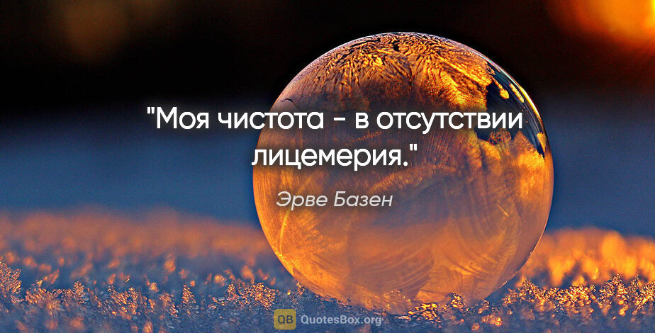 Эрве Базен цитата: "Моя чистота - в отсутствии лицемерия."