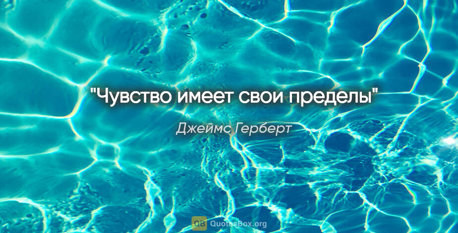 Джеймс Герберт цитата: "Чувство имеет свои пределы"