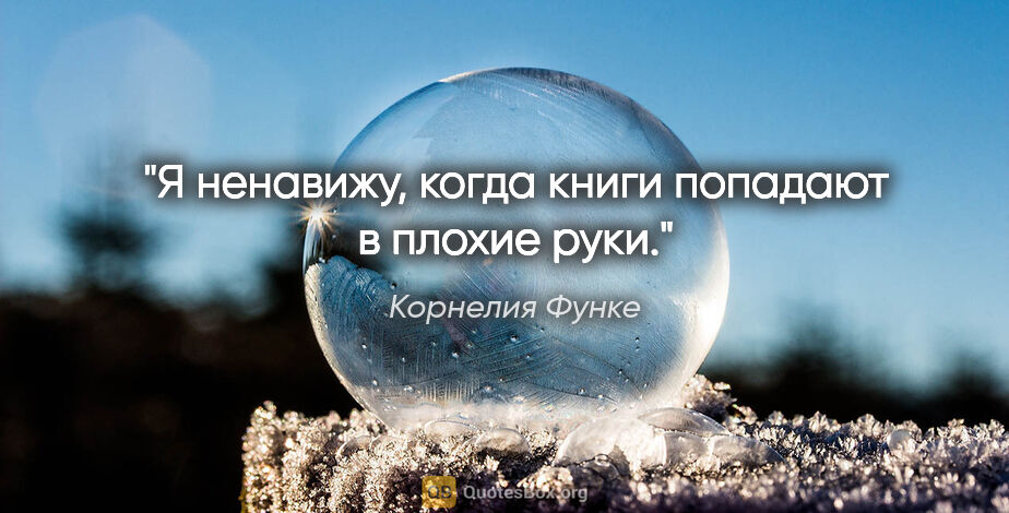 Корнелия Функе цитата: "Я ненавижу, когда книги попадают в плохие руки."