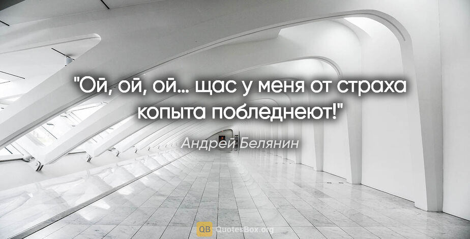 Андрей Белянин цитата: "Ой, ой, ой… щас у меня от страха копыта побледнеют!"