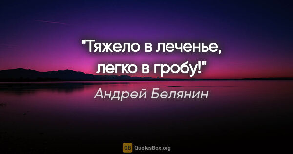 Андрей Белянин цитата: "Тяжело в леченье, легко в гробу!"