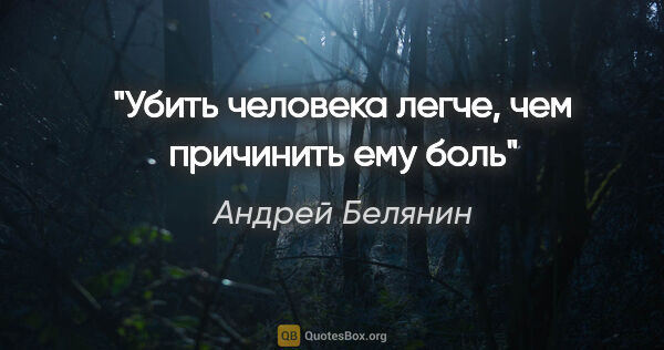 Андрей Белянин цитата: "Убить человека легче, чем причинить ему боль"