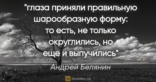 Андрей Белянин цитата: "глаза приняли правильную шарообразную форму: то есть, не..."