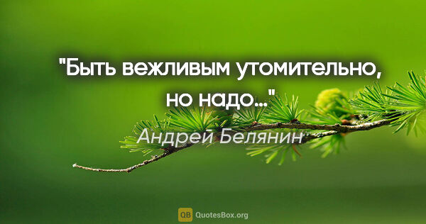 Андрей Белянин цитата: "Быть вежливым утомительно, но надо…"